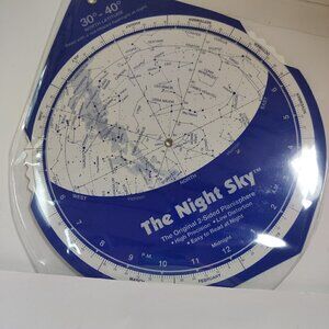Planisphere 2 sided The Night Sky Star & Constellation Finder. 30 to 40 degree N